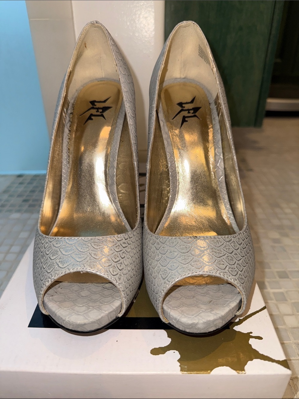LFL by Lust for Life Silver Peep-Toe Pumps